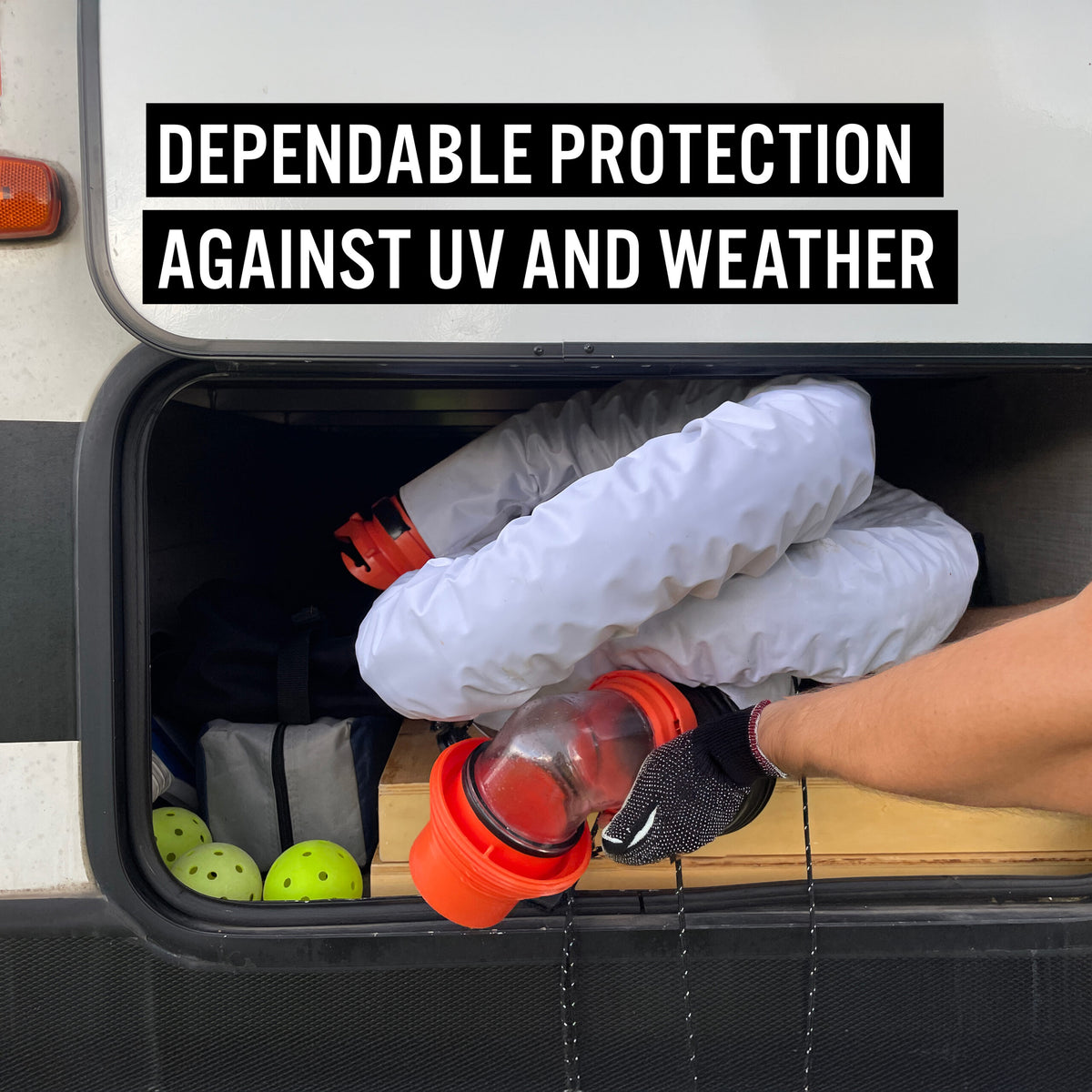 Levitator Sewer Hose Cover - UV Resistant Protection for RV 